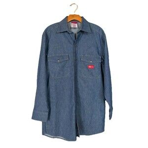 Dickies FR Workrite Denim Fire Resistant Garage Work Shirt ARC 9.3 NWOT Men SZ S